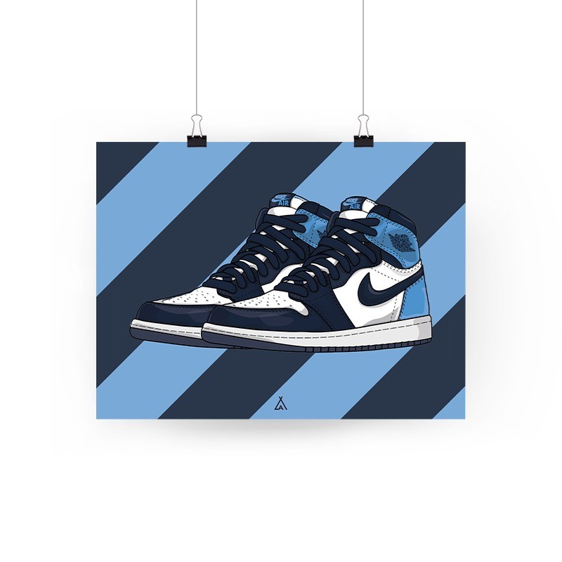 Air Jordan 1 Obsidian Unc Poster | La Sneakerie