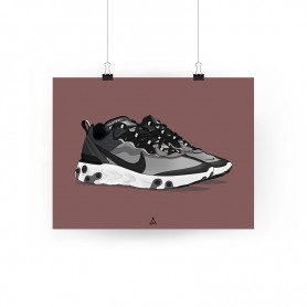 Poster React Element 87 Anthrazit Schwarz Poster React Element 87 Anthracite Black | La Sneakerie