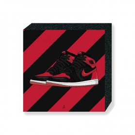 Wandbild Bloc Air Jordan 1 Banned Air Jordan 1 Banned Square Print | La Sneakerie