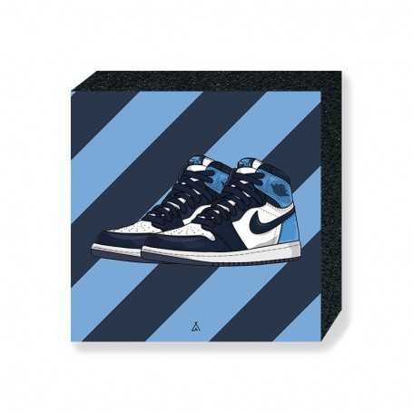 Bloc Mural Air Jordan 1 Obsidian UNC | La Sneakerie