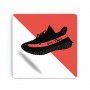 Magnet carré Yeezy Boost 350 V2 Core Black Red | La Sneakerie