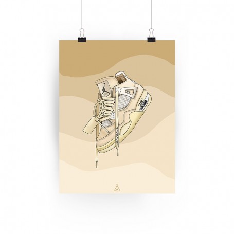 Air Jordan 4 Off White Poster | La Sneakerie