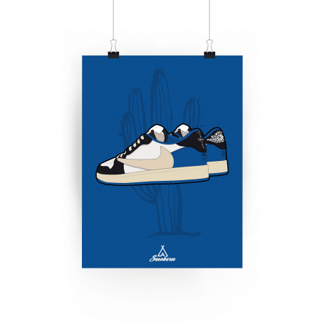 Poster Air Jordan 1 Travis Scott Fragment | La Sneakerie