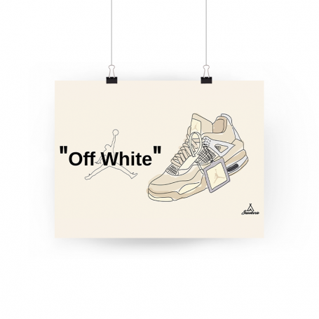 Nike Air Jordan 4 Off White Poster | La Sneakerie