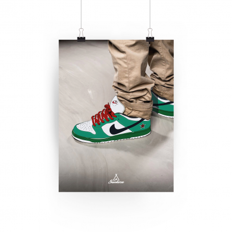 Nike Dunk Low Heineken Poster | La Sneakerie