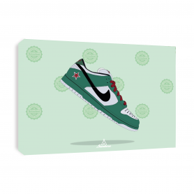 Nike Dunk Low Heineken Canvas Print Tableau Nike Dunk Low Heineken | La Sneakerie