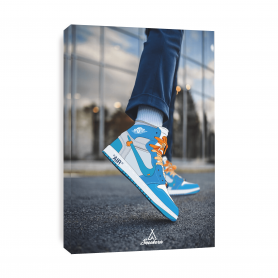 Leinwand Nike Air Jordan 1 Retro High Off White University Blue Tableau Nike Air Jordan 1 Retro High Off White University Blue | La Sneakerie