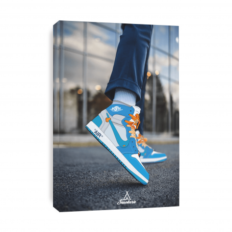 Nike Air Jordan 1 Retro High Off White University Blue Canvas Print | La Sneakerie