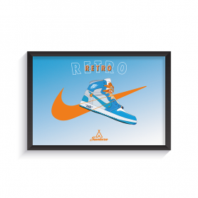 Rahmen Nike Air Jordan 1 Retro High Off White University Blue Cadre Nike Air Jordan 1 Retro High Off White University Blue | La Sneakerie