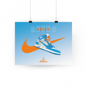 Nike Air Jordan 1 Retro High Off White University Blue Poster Poster Nike Air Jordan 1 Retro High Off White University Blue | La Sneakerie