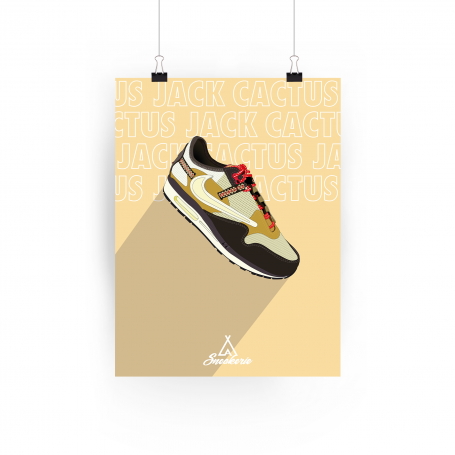 Poster Nike Air Max 1 Travis Scott Cactus Jack Baroque Brown | La Sneakerie