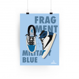 Poster Nike Air Jordan 1 Retro High OG SP Travis Scott Fragment Military Blue Poster Nike Air Jordan 1 Retro High OG SP Travis Scott Fragment Military Blue | La Sneakerie