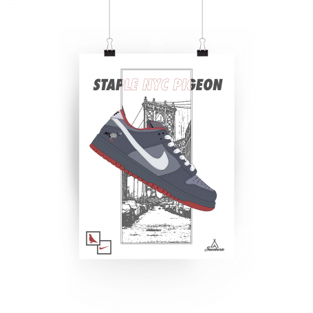 Poster Nike Dunk Low Staple NYC Pigeon | La Sneakerie