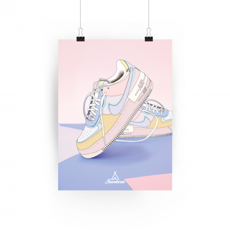 Nike Air Force Shadow Pastel Poster | La Sneakerie