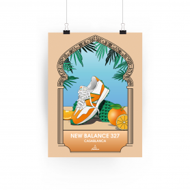 New Balance 327 Casablanca Orange Poster Poster New Balance 327 Casablanca Orange | La Sneakerie