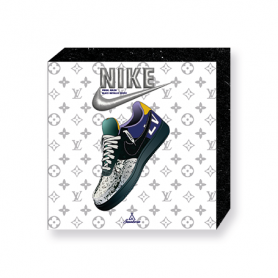 Wandbild Bloc Louis Vuitton Nike Air Force 1 Low black Metallic Silver Bloc Mural Louis Vuitton Nike Air Force 1 Low black Metallic Silver | La Sneakerie