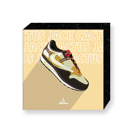 Wandbild Bloc Air Max 1 Travis Scott Cactus Jack Baroque Brown | La Sneakerie