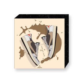 Wandbild Bloc Air Jordan 1 Low Travis Scott Reverse Mocha Air Jordan 1 Low Travis Scott Reverse Mocha Print | La Sneakerie