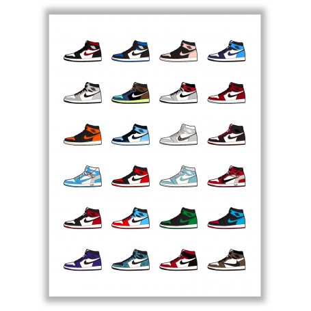 Poster collection modèle Nike Air Jordan 1 High | La Sneakerie