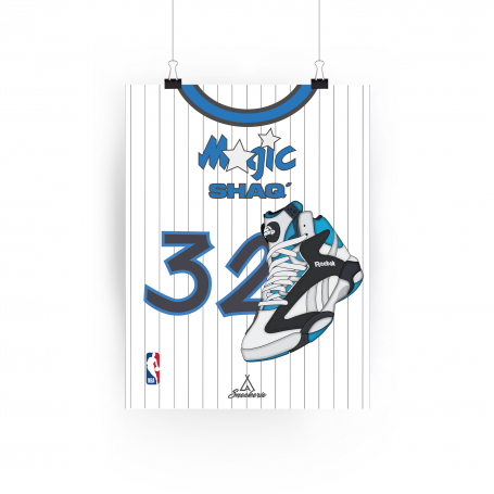 Poster Reebok Shaq Attaq Orlando Magic rétro | La Sneakerie