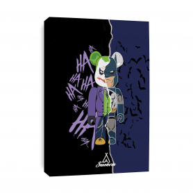 Tableau Bearbrick The Joker vs Batman Leinwand Bearbrick The Joker vs Batman | La Sneakerie