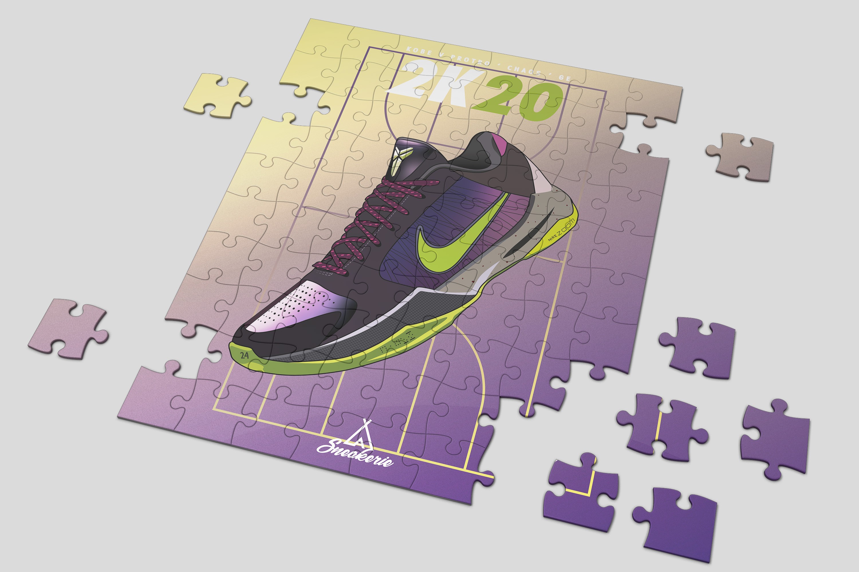 Puzzle Nike Kobe 5 Protro 2k gamer exclusive La Sneakerie