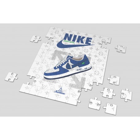 Puzzle Nike Air Force 1 Low Louis Vuitton White Royal | La Sneakerie