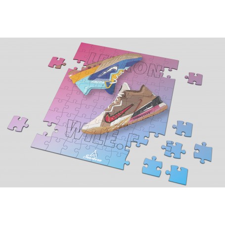 Nike LeBron 18 Low Wile E. vs Roadrunner Space Jam Puzzle | La Sneakerie