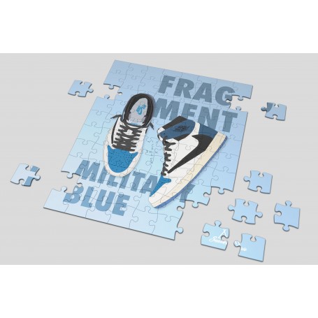 Puzzle Nike Air Jordan 1 Retro High OG SP Travis Scott Fragment Military Blue | La Sneakerie