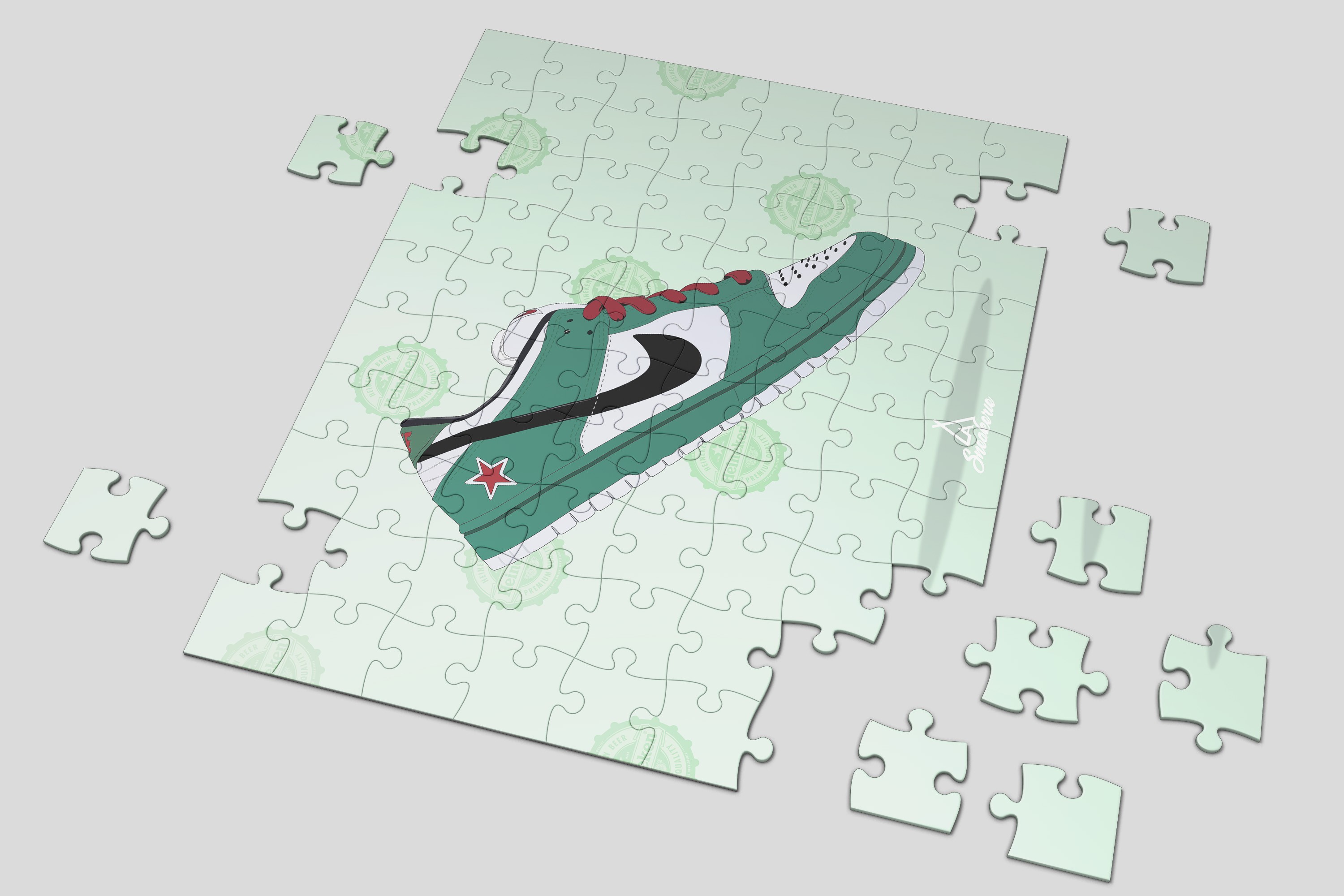 Puzzle Nike Dunk Low Heineken La Sneakerie