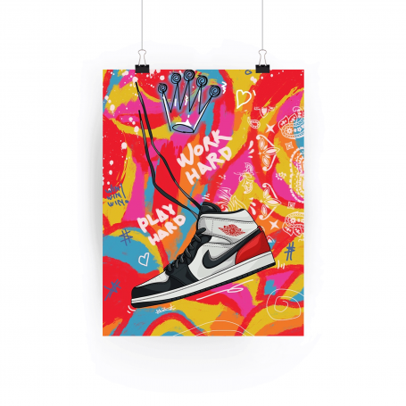 Air Jordan "Work Hard, Play Hard" Poster | La Sneakerie