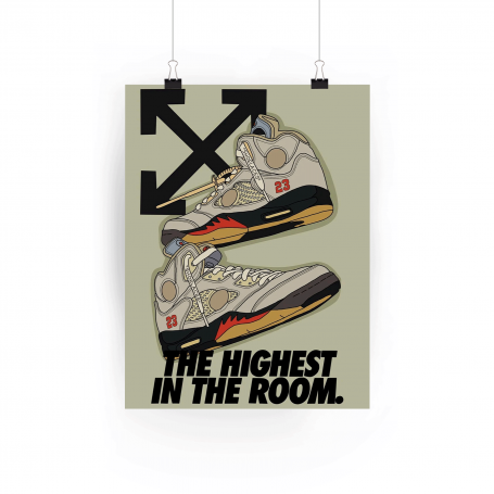 Air Jordan 5 Retro Off-White Sail Poster | La Sneakerie