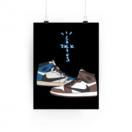 Air Jordan 1 High Cactus Jack Poster | La Sneakerie