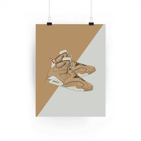 Poster Air Jordan 6 Travis Scott British Khaki | La Sneakerie