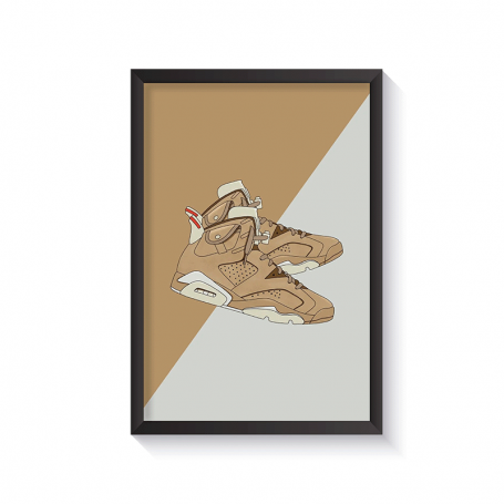 Cadre Air Jordan 6 Travis Scott British Khaki | La Sneakerie