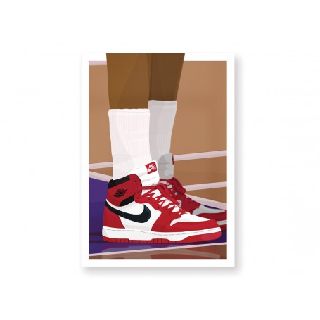 Poster Nike Air Jordan High Red | La Sneakerie