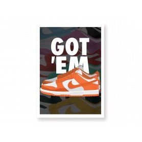 Got'Em Nike Dunk Low orange Poster Got'Em Nike Dunk Low orange Poster | La Sneakerie