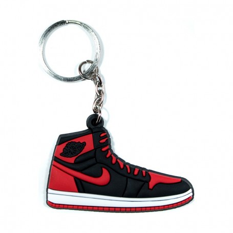 Air Jordan 1 Bred Silicone Keychain | La Sneakerie